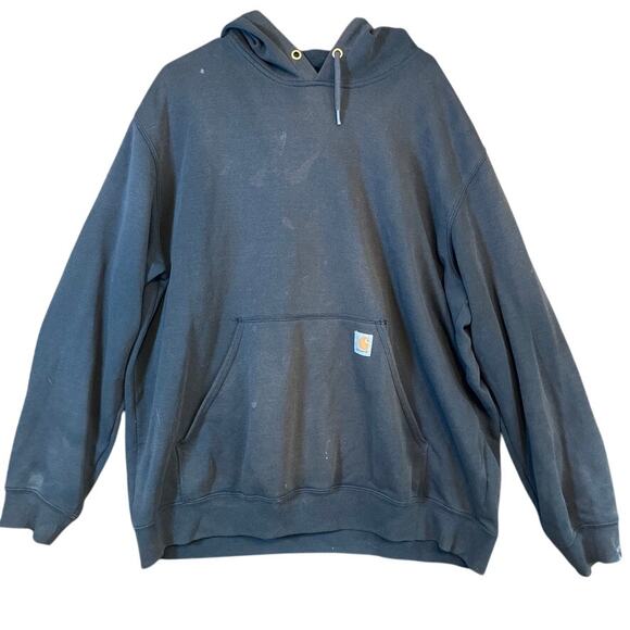 Carhartt Mens Sweatshirt Black Original Fit Hooded Long Sleeve XLarge - Picture 1 of 15